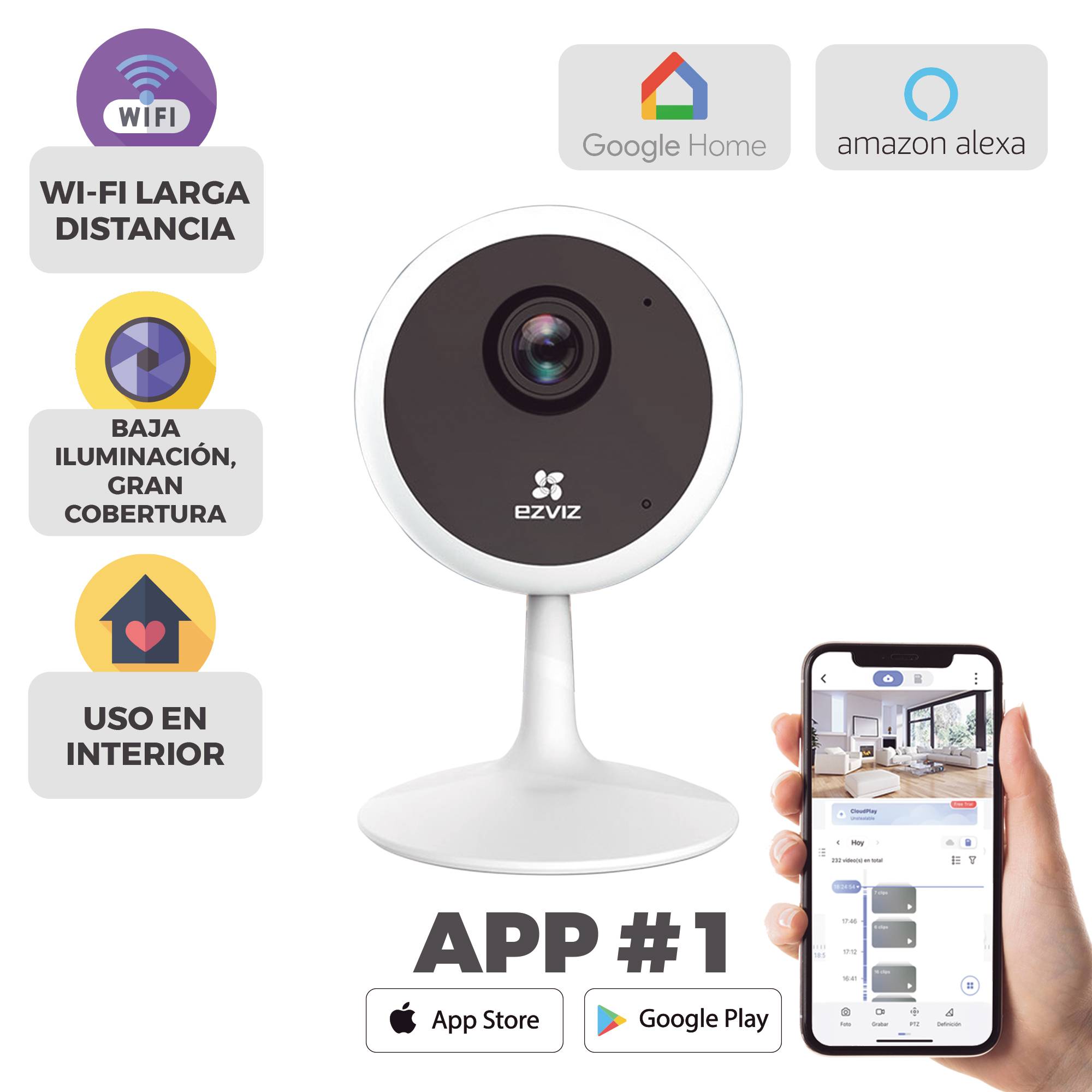 Mini Cámara IP EZVIZ C1C-1080P - 2 Megapíxel/ Lente 2.8 mm / Uso Residencial / Grabación en la Nube / Notificación EZVIZ/Audio de dos vías/ Memoria micro SD Mini Cámara IP EZVIZ C1C-1080P - 2 Megapíxel/ Lente 2.8 mm / Uso Residencial / Grabación en la Nube / Notificación EZVIZ/Audio de dos vías/ Memoria micro SD